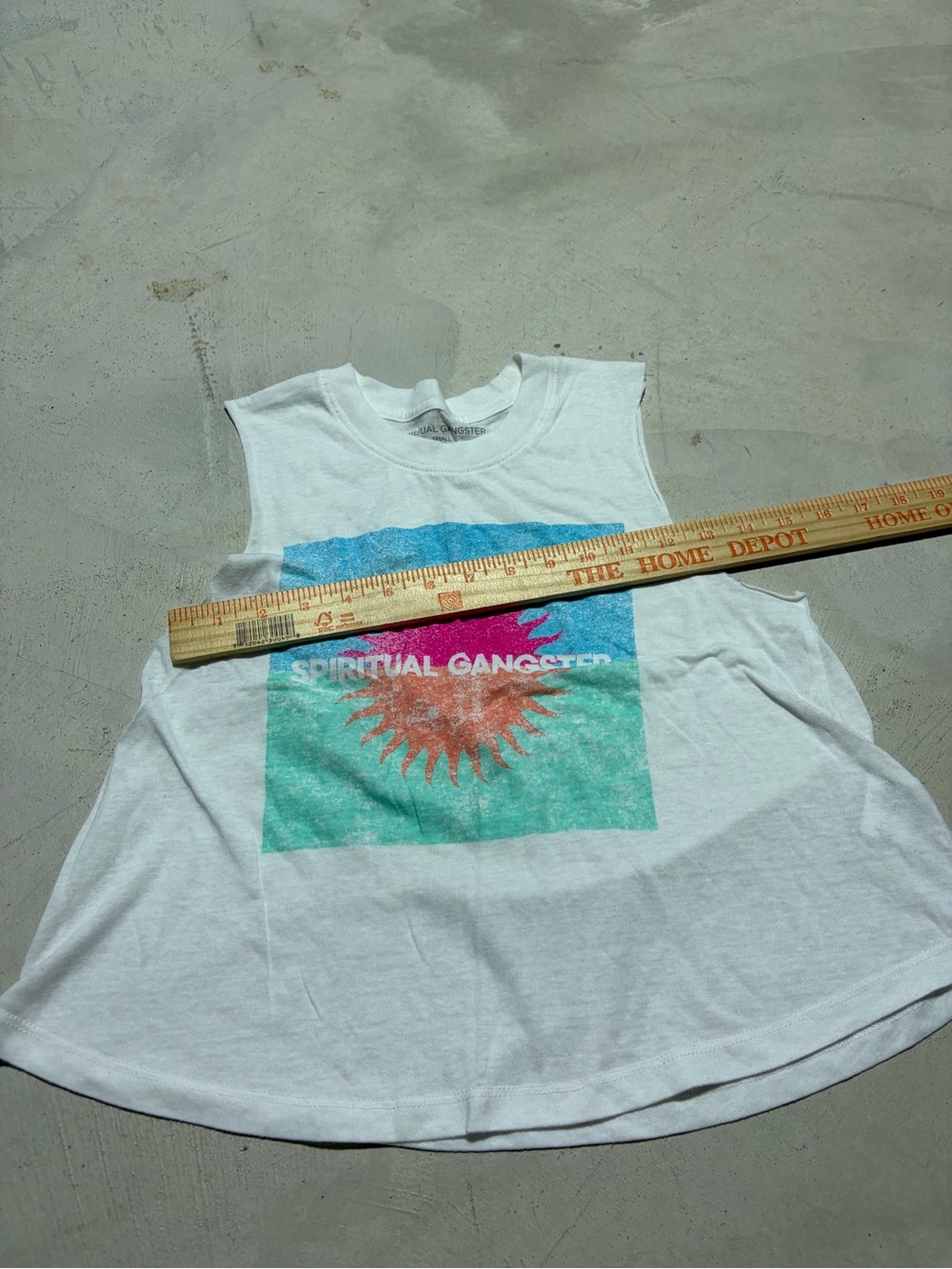 Spiritual Gangster White Tank with Colorful Sun Graphic small - Picture 6 of 7